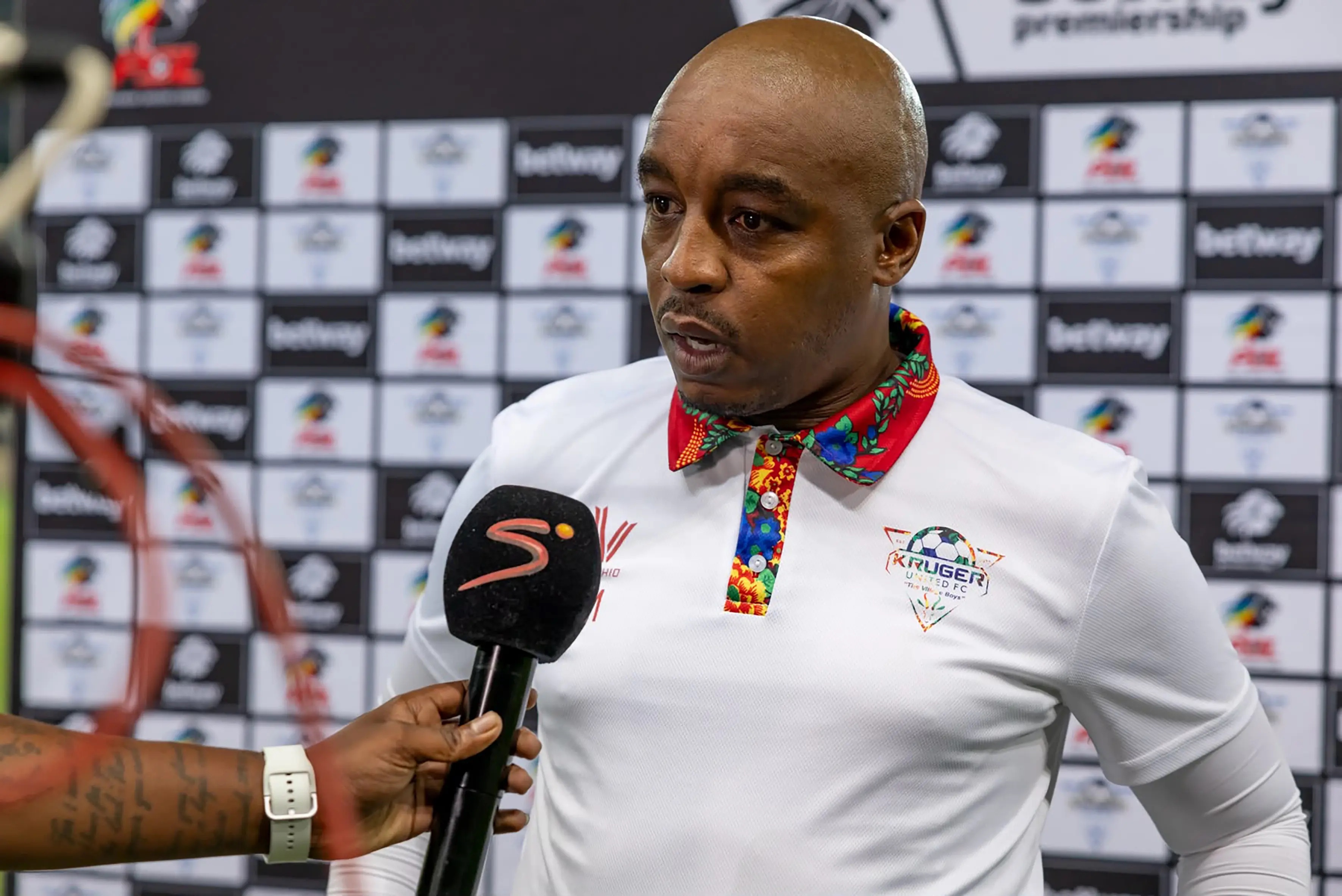 Kruger United head coach Abram Mongoya after  the Betway Premiership match against the Chilli Boys.