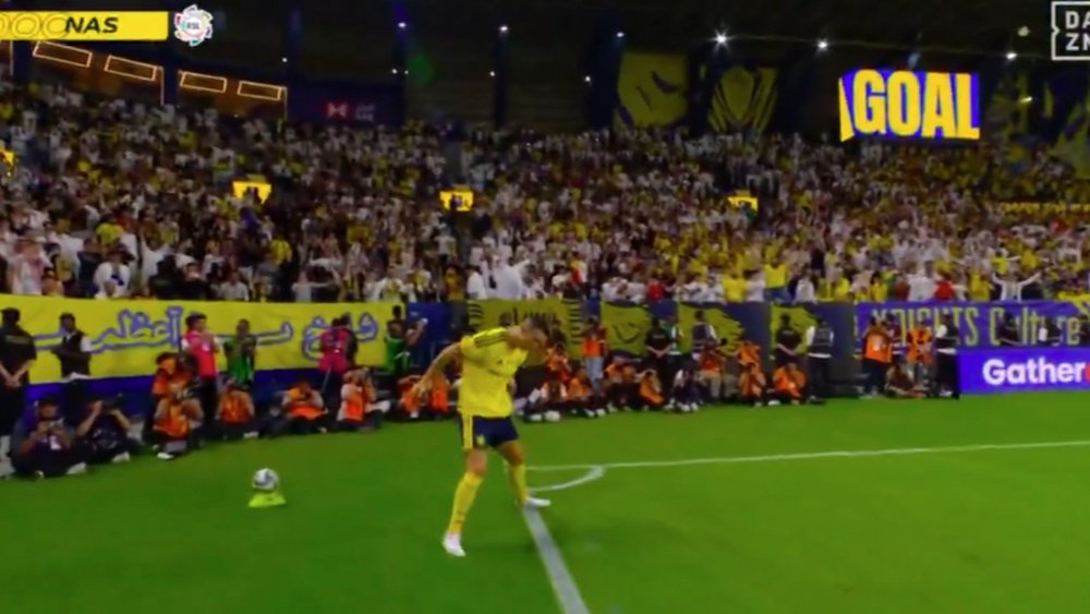 Cristiano Ronaldo fires Al-Nassr ahead against Al-Diriyah. DAZN