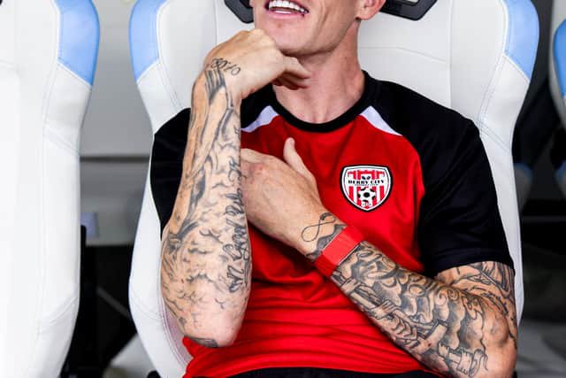 Frozen out . .   James McClean of Derry City before the UEFA Conference League Second Qualifying Round 1st Leg match between HNK Rijeka and Derry City at HNK Rijeka Stadium Rujevica in Rijeka, Croatia. Photo by Vid Ponikvar/Sportsfile