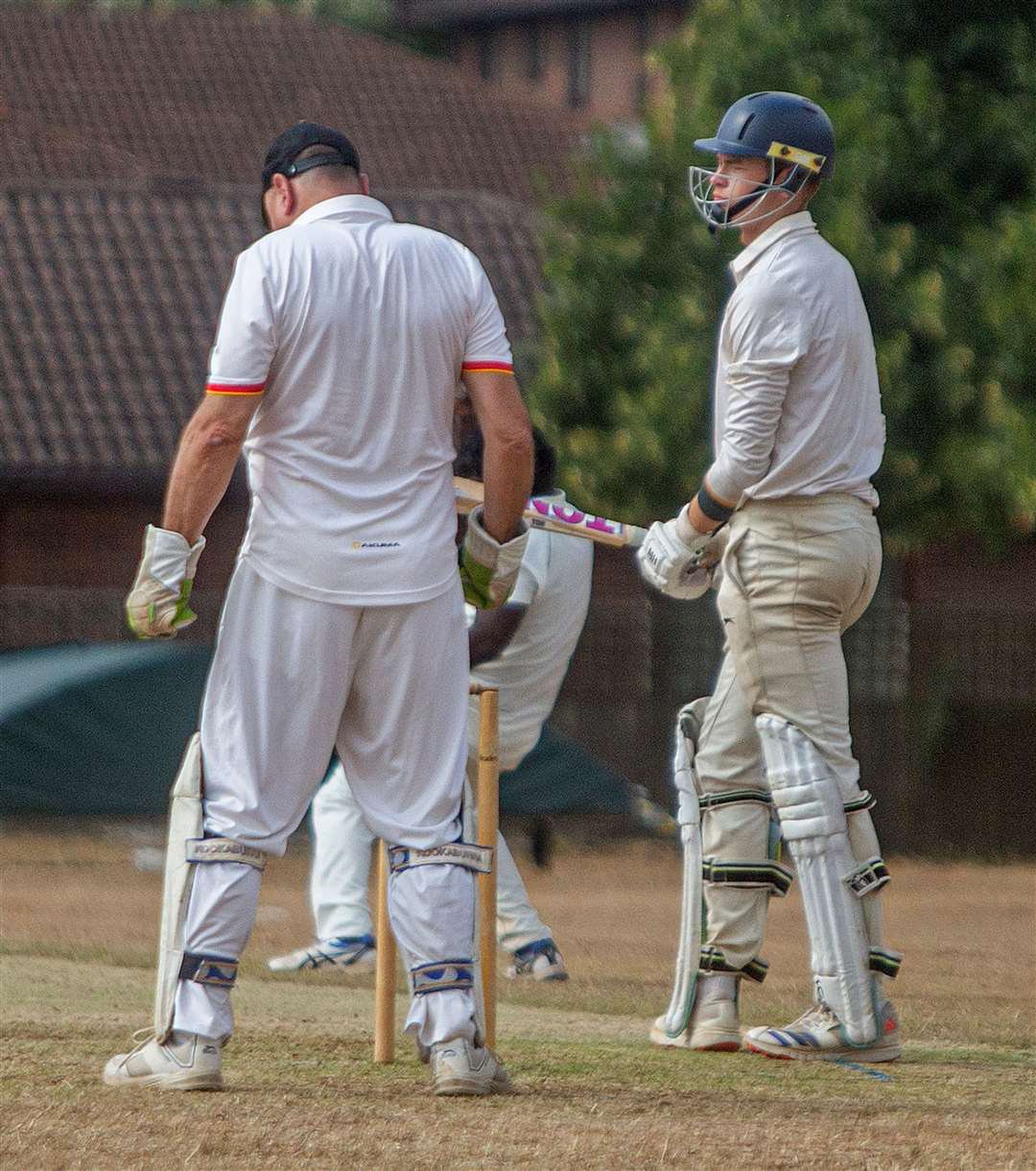 Long Itchington batting against FISSC in the Cotswolds Hills League First Division game at Tiddington on Saturday. Photo: Mark Williamson
