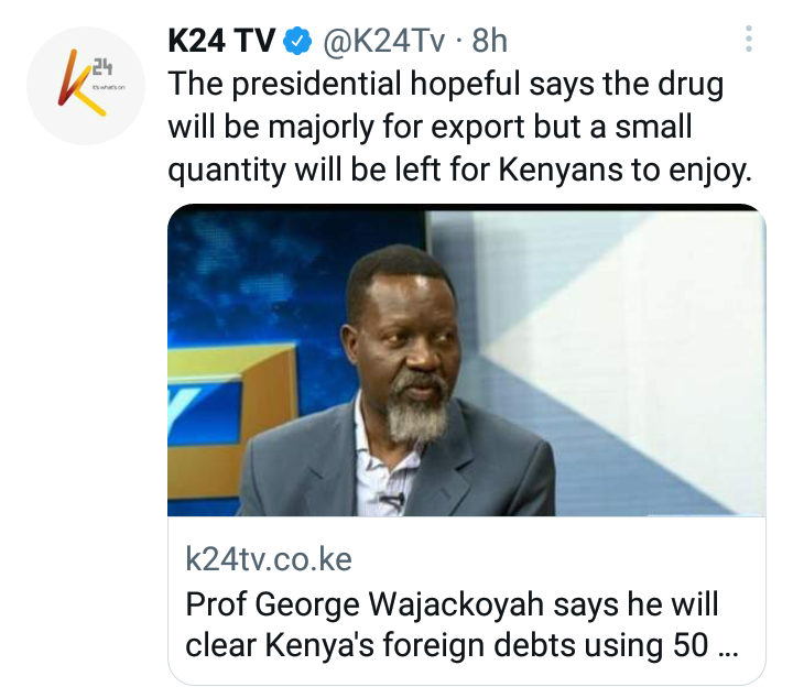 A Presidential Candidate Reveals What He Will Use To Clear Kenyan Debts