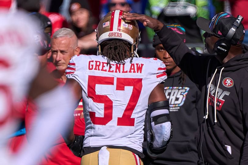 Greenlaw has been given a one-game suspension after headbutting Ernest Jones IV