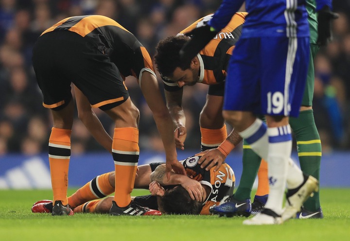 Mason was involved in a sickening collision with Gary Cahill in 2017