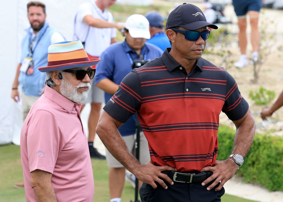 Woods was recently seen teeing off at a golf clinic
