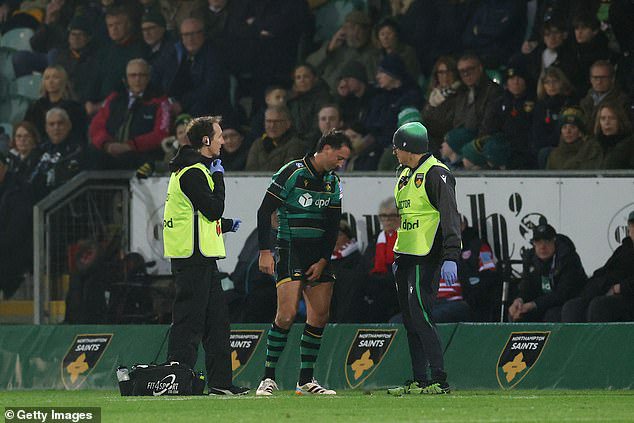 Alex Mitchell limped off with his latest leg problem in the first half of Northampton's win