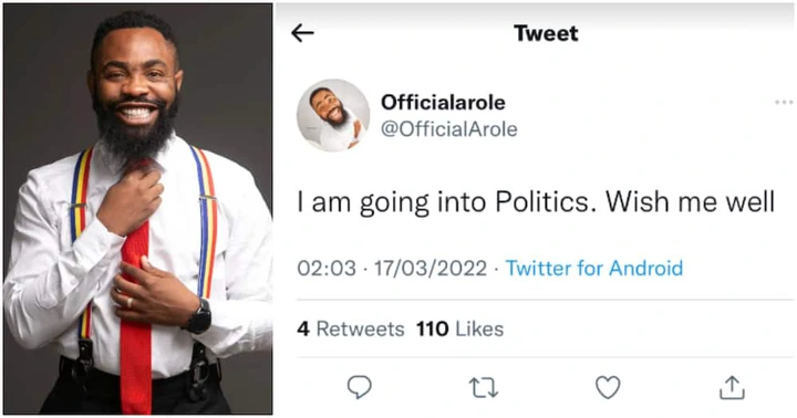 Comedian Woli Arole, politics