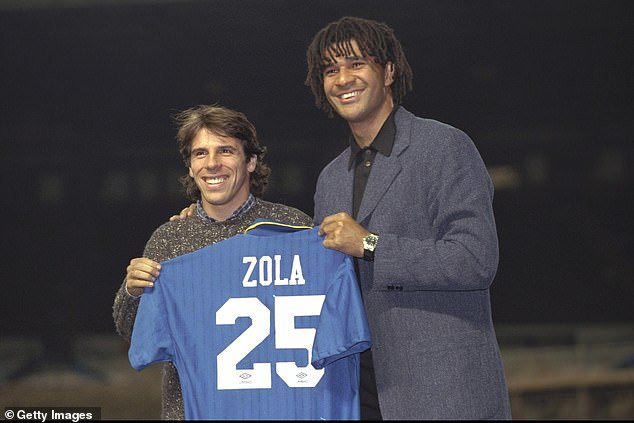 Gianfranco Zola also joined under Ruud Gullit as Chelsea started to improve on the pitch