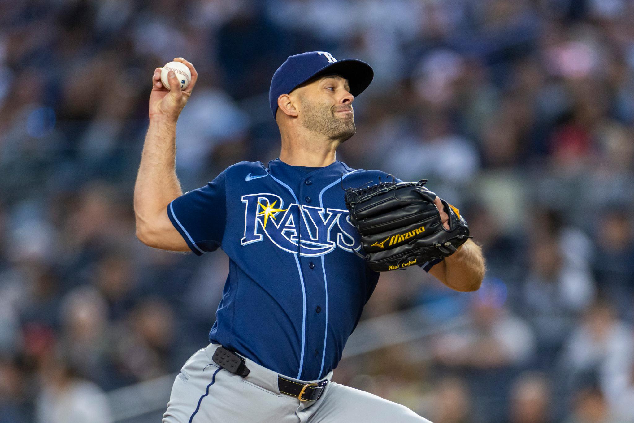 Tampa Bay Rays pitcher Nick Martinez throws a pitch against the New York Yankees.