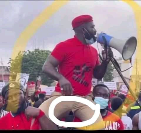 Ghanaians blast Netizen for posting this photo of Okatakyie Afrifa During Demonstration.