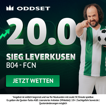 20.0 Quotenturbo zu Leverkusen - Nürnberg bei Oddset