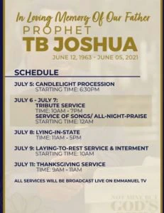 Watch Live Stream Of Prophet TB Joshua Lying In State Here 1