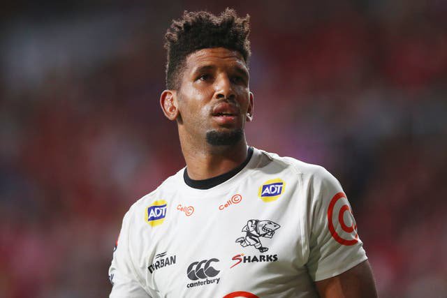 Hyron Andrews of the Sharks against the Reds in Brisbane in 2020