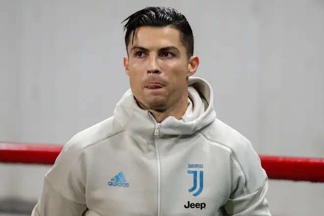 Cristiano Ronaldo of Juventus before the UEFA Champions League match between Lokomotiv Moscow and Juventus at the Lokomotiv Stadium