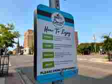 Social district map and rules in downtown Marquette. (Stephen Frye / MediaNews Group)
