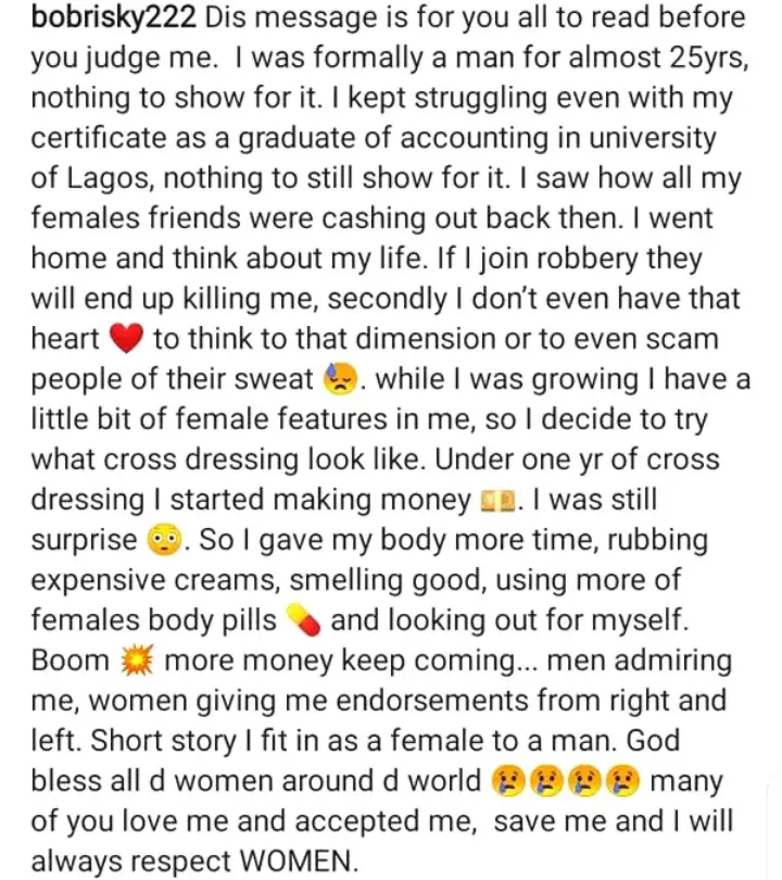 Opinion: Things Bobrisky Might Missing Isn’t Willing Admit (Photos)