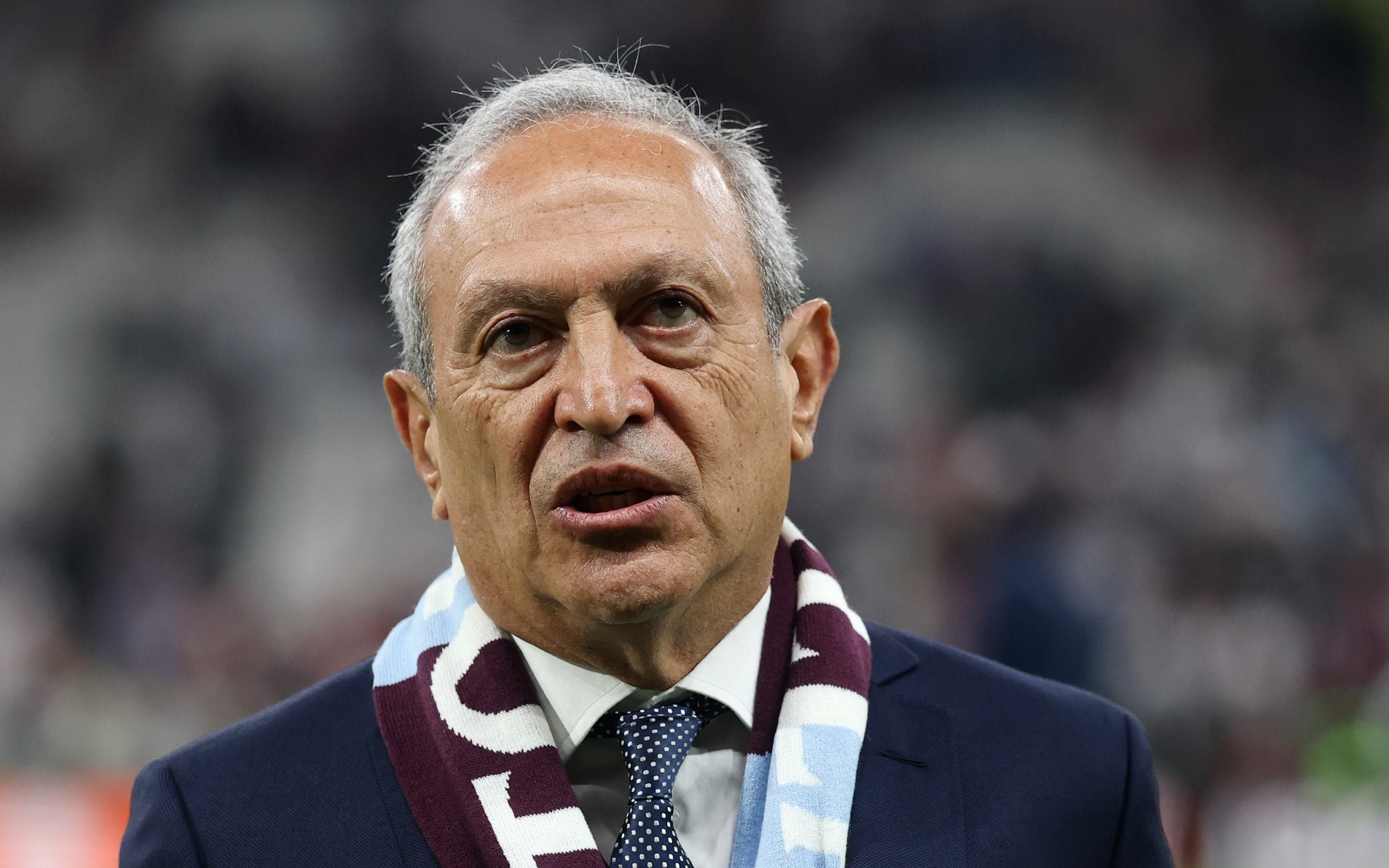 Nassef Sawiris, Co-Chairman of Aston Villa, looks on