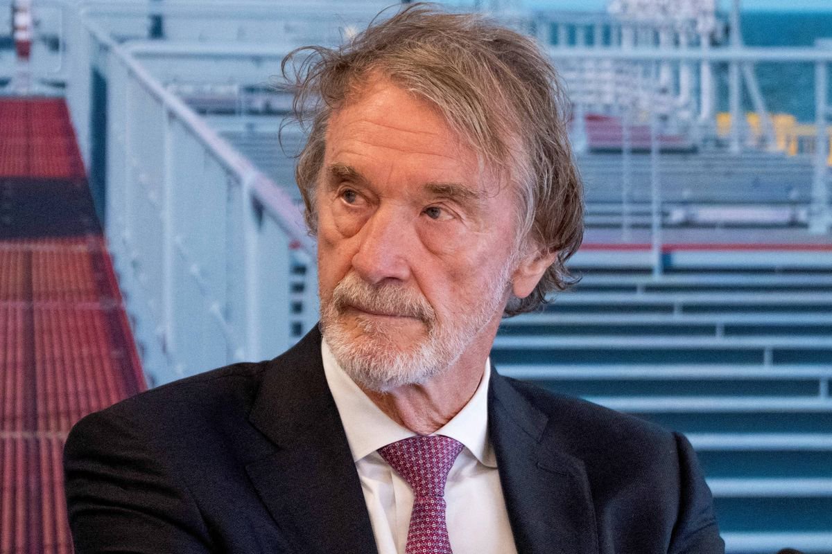 INEOS chairman Sir Jim Ratcliffe reacts on stage during the inauguration of the Greensand carbon capture and storage (CCS) project in Esbjerg