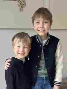 The six-year-old (right) with younger brother Leo