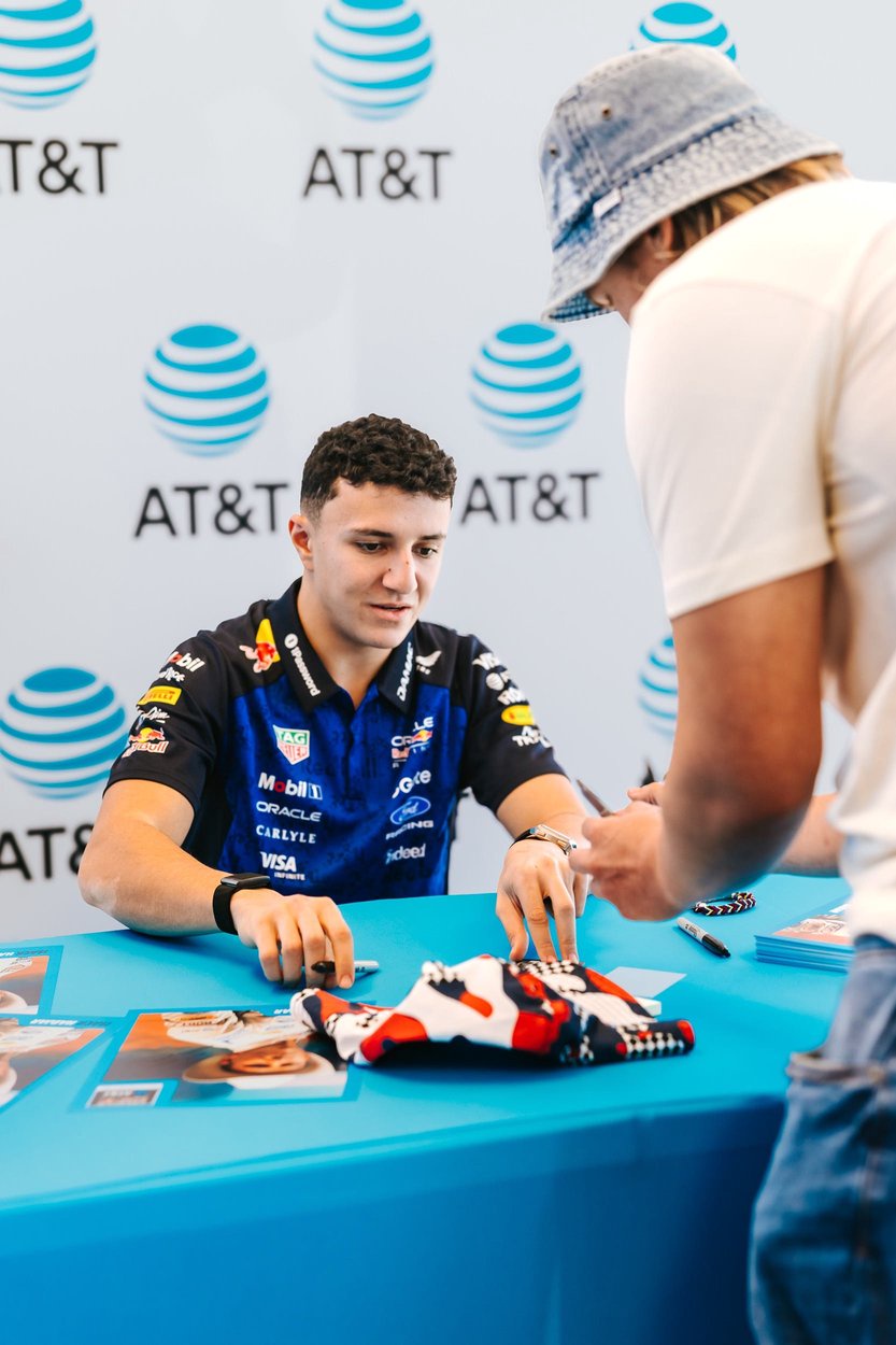 Isack Hadjar of Oracle Red Bull Racing met with fans in an AT&amp;T-sponsored event ahead of the 2026 F1 United States Grand Prix.
