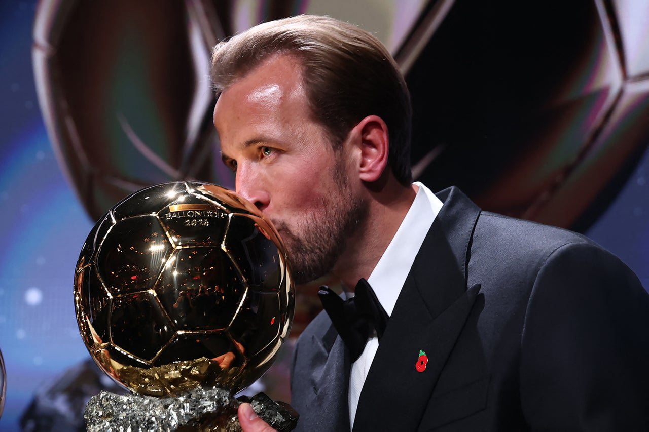 Harry Kane won the 2026 Ballon d'Or in London (AFP/Getty)
