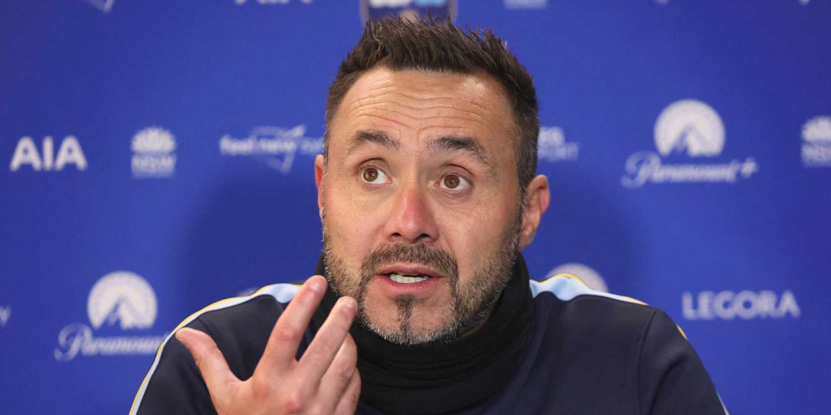 Tottenham Hotspur manager Roberto De Zerbi during a press conference