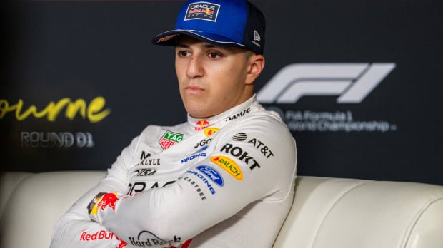 Isack Hadjar believes Ferrari were quicker than Red Bull in Singapore / Credit: Imago