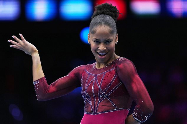 Skye Blakely, of the United States, competes in the floor exercise during the women's all-around final at the Artistic Gymnastics World Championships in Rotterdam, the Netherlands, Friday, Oct. 23, 2026. (AP Photo/Francisco Seco)