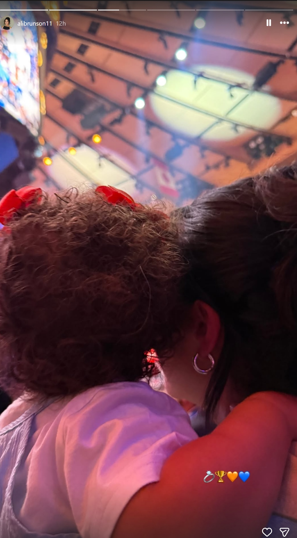 Ali Brunson shares a photo of her and daughter Jordyn at Madison Square Garden for the Knicks' home opener agains the 76ers. 