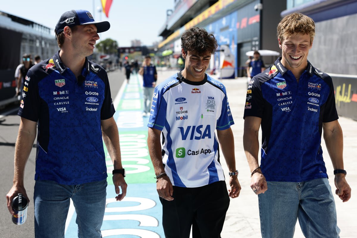Verstappen, Lindblad and Lawson together — Photo: © Red Bull Content Pool