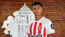 SUNDERLAND, ENGLAND - SEPTEMBER 1: Mason Burstow pictured at the Academy of Light after he signs on loan for Sunderland from Chelsea FC on September 1, 2023 in Sunderland, England. (Photo by Ian Horrocks/Sunderland AFC via Getty Images)