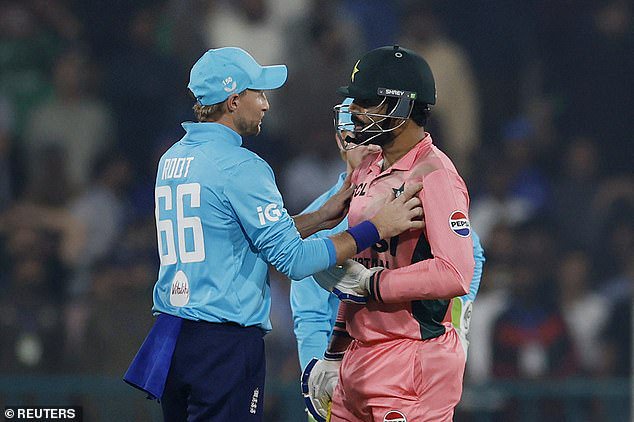 Haris Rauf had to be held back by umpire Rashid Riaz and Joe Root after becoming involved in a verbal spat with Will Jacks