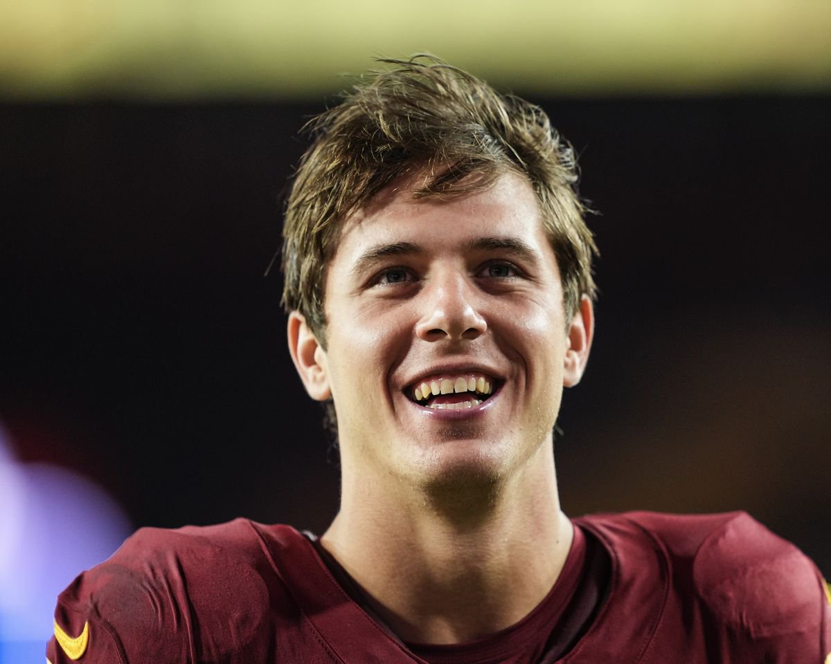 Luke McCaffrey #11 of the Washington Commanders after an NFL preseason game on August 18, 2025.Credit: Perry Knotts/Getty Images