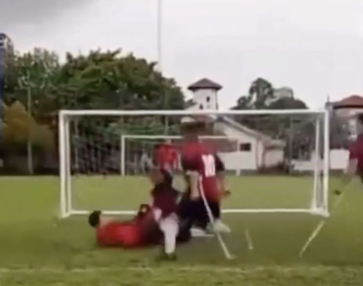 Amputee football fight