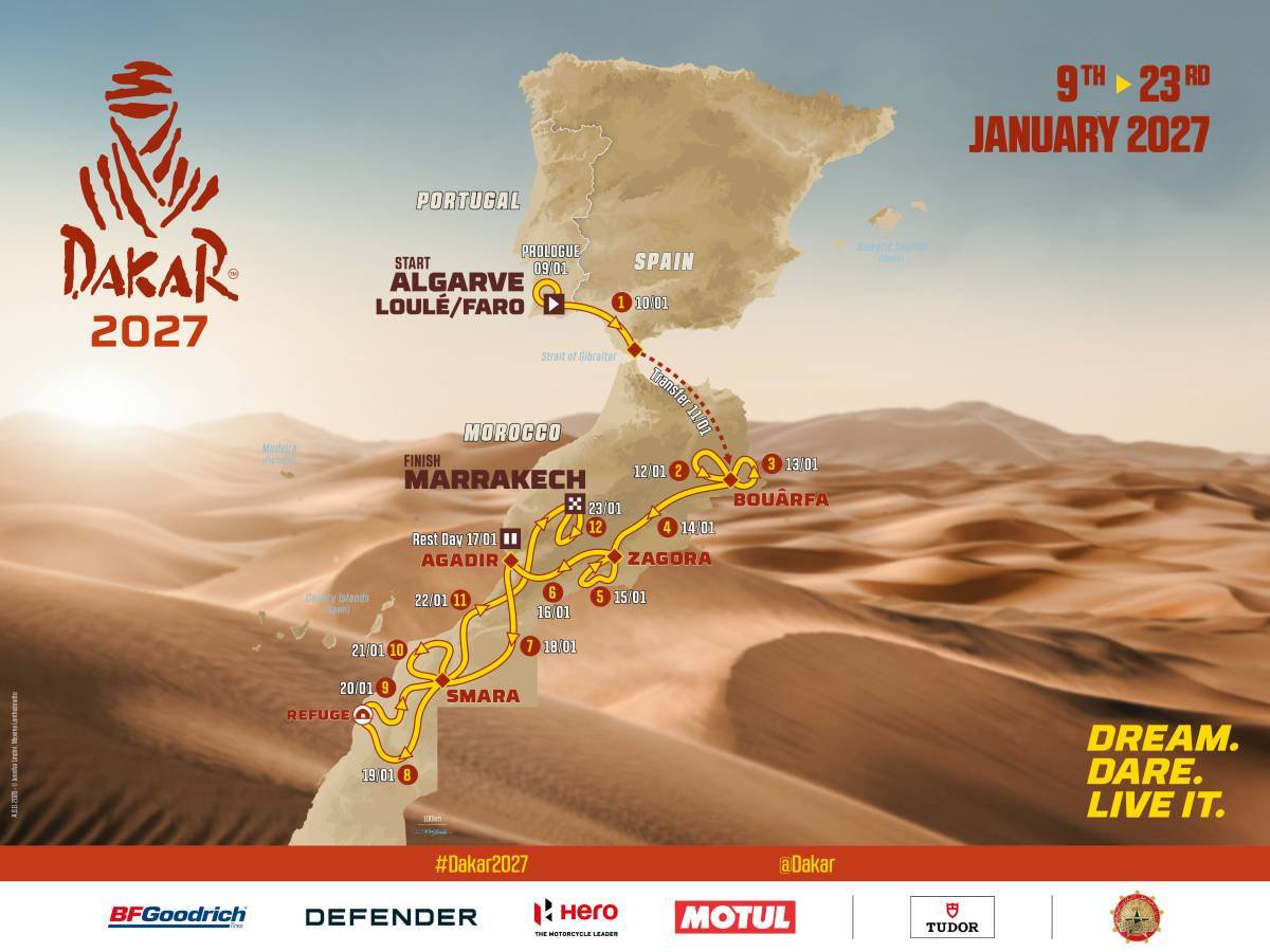 La carte du Dakar 2027 au Maroc