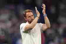 England manager Gareth Southgate applauding after the victory over Slovakia