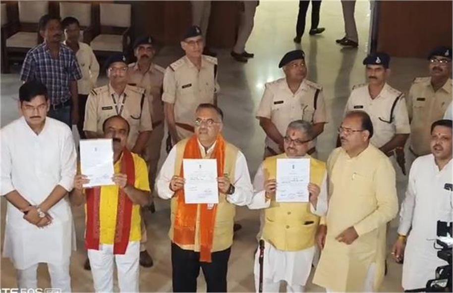 bjp sweeps mp rajya sabha polls takes victory certificates