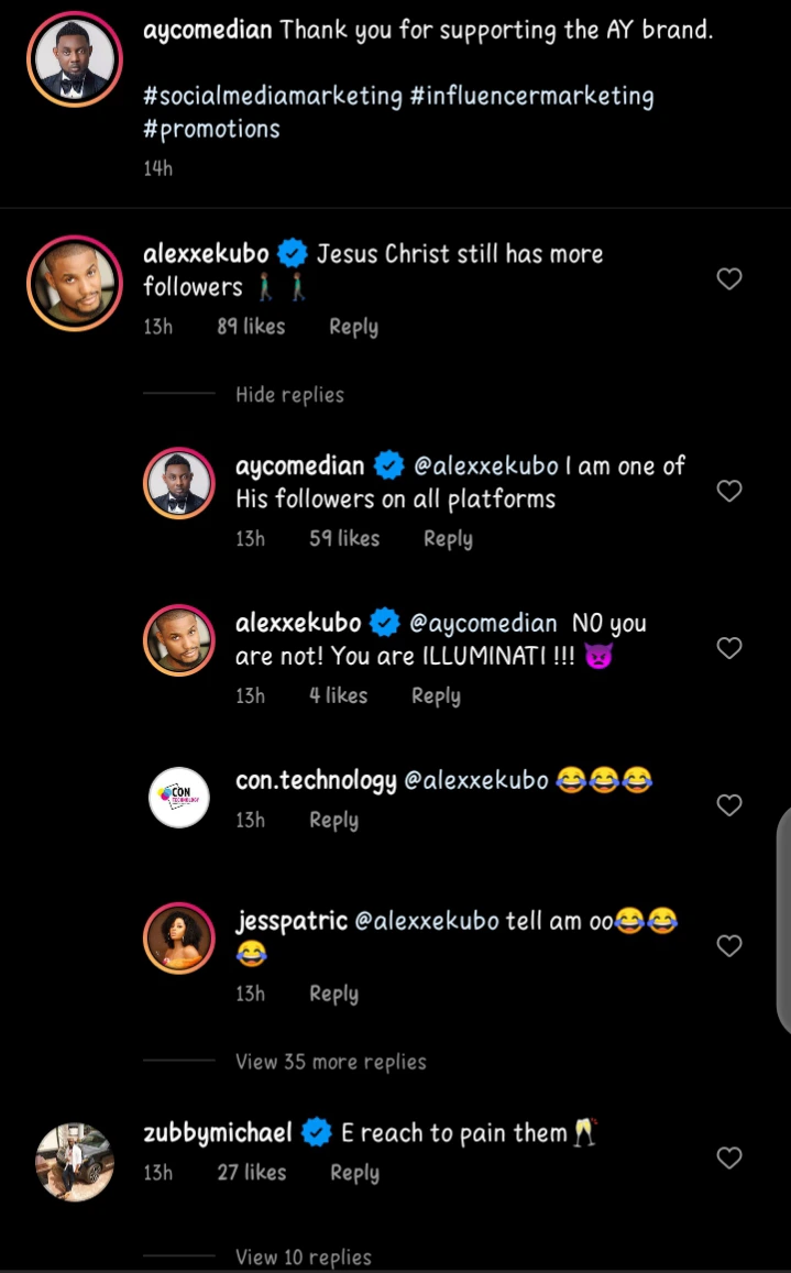 Alex calls A.Y an Illuminanti member after he became the most followed comedian in Africa (Photos)