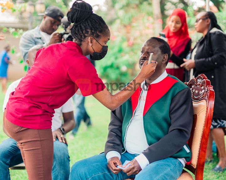 Former prime minister Raila Odinga a.k.a Baba on the set of the remix for mega hit Lero Ni Lero by Emmanuel Musindi