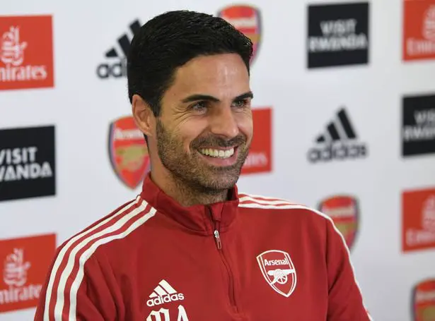 Arsenal manager Mikel Arteta attendas a press conference at London Colney on September 24, 2021 in St Albans, England.