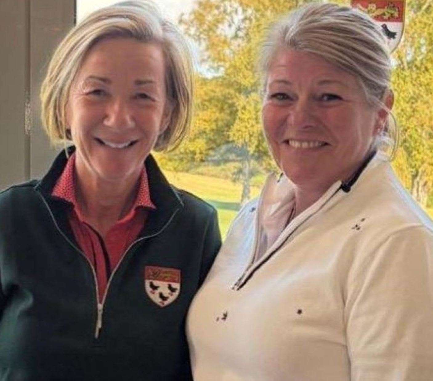 Dorothy Lloyd Hughes, left, and Alison Mason, got the better of Ali Ord and Sarah Wetherell in the race to fly the flag in the Daily Mail Foursomes