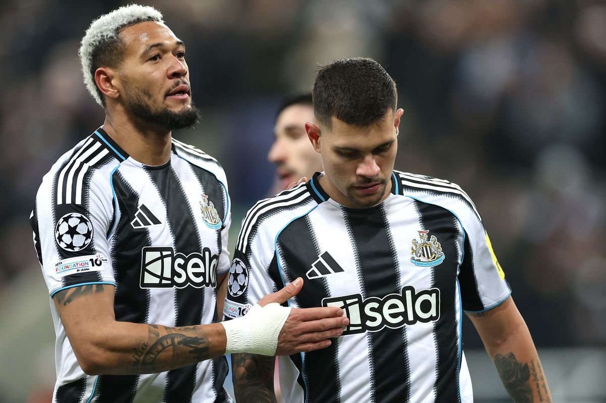 Joelinton and Bruno Guimaraes of Newcastle United