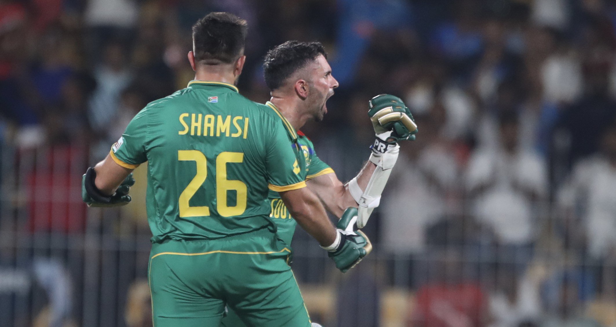 Keshav Maharaj Tabraiz Shamsi 27 Oct 2023 Pankaj Nangia:Gallo Images Proteas