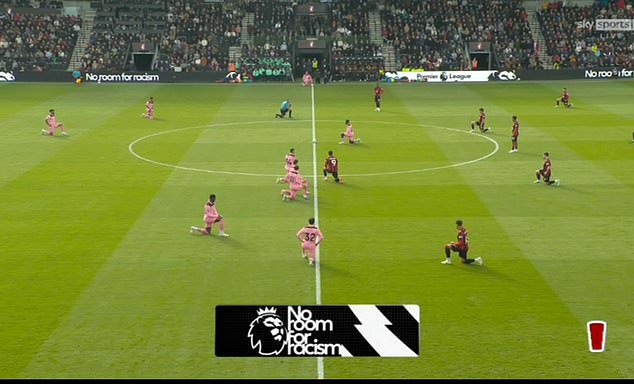 Two Bournemouth players stood while their team-mates took the knee against Sunderland
