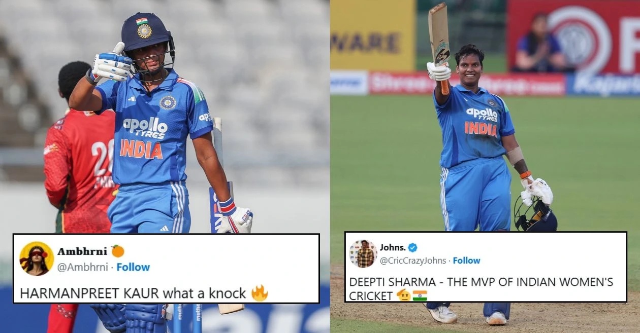 Fans erupt as Harmanpreet Kaur & Deepti Sharma smash centuries in India’s series-clinching win over Zimbabwe in 2nd Women’s ODI