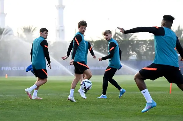 Mason Mount in Chelsea training ahead of the Club World Cup semi-final