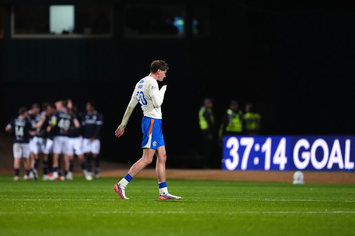 Ryan Naderi reacts after Dundee's opening goal