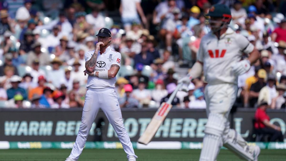 England captain Ben Stokes looks on