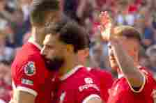Liverpool celebrate Mohamed Salah goal vs Spurs