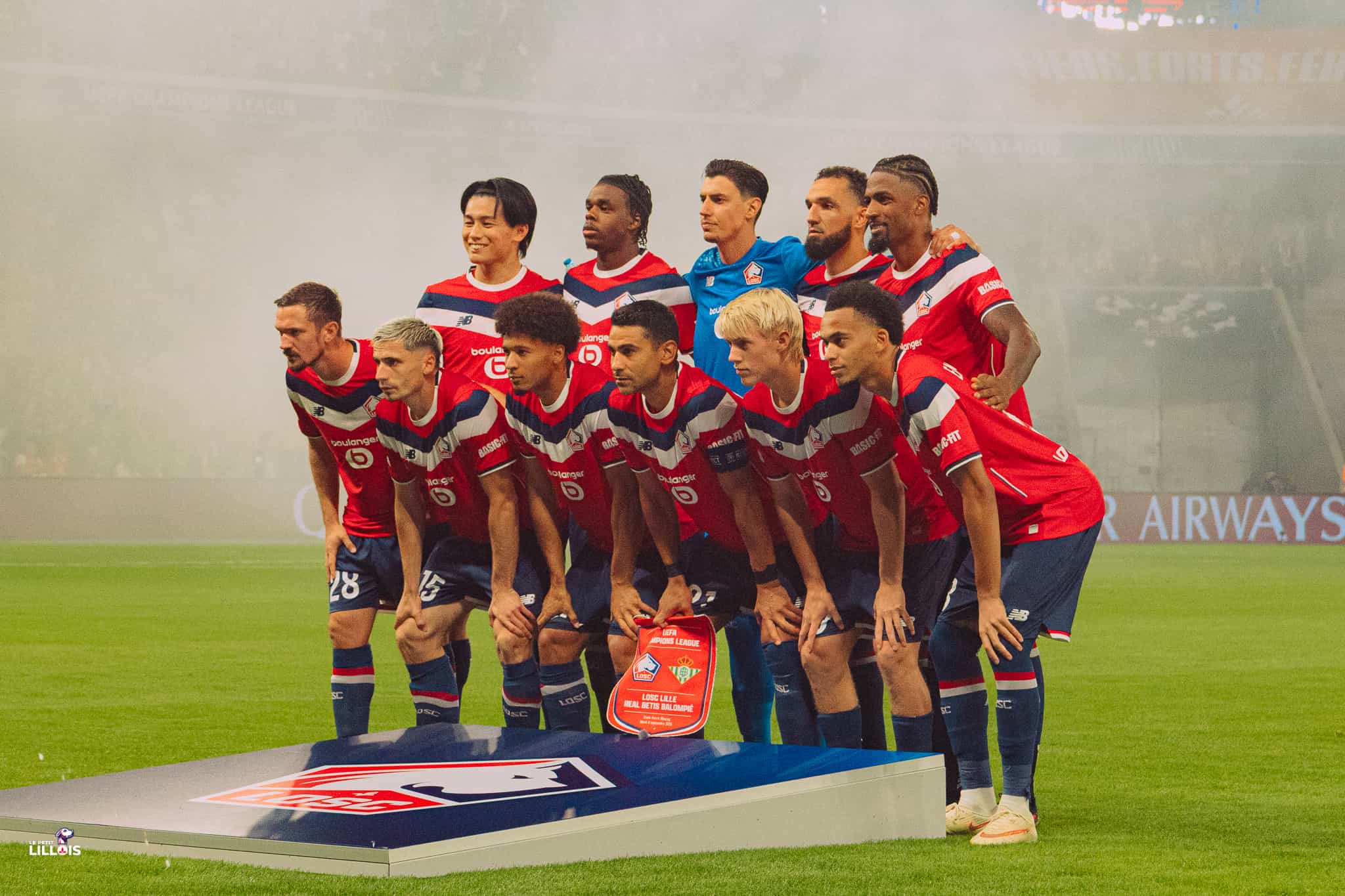 Le collectif lillois immortalisé avant LOSC - Betis en Ligue des Champions.