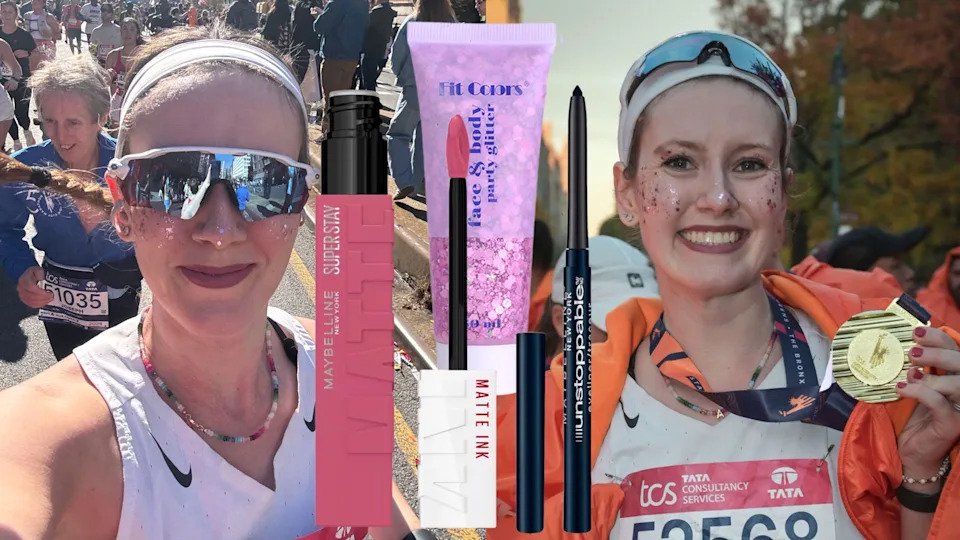 Halie LeSavage wearing her marathon proof makeup routine.